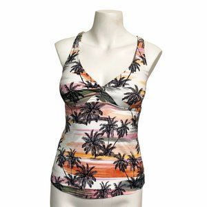 Next Women's Palm Tree Body Tankini Swim Top XS
